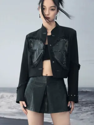 China Short Leather Butterfly Coat
