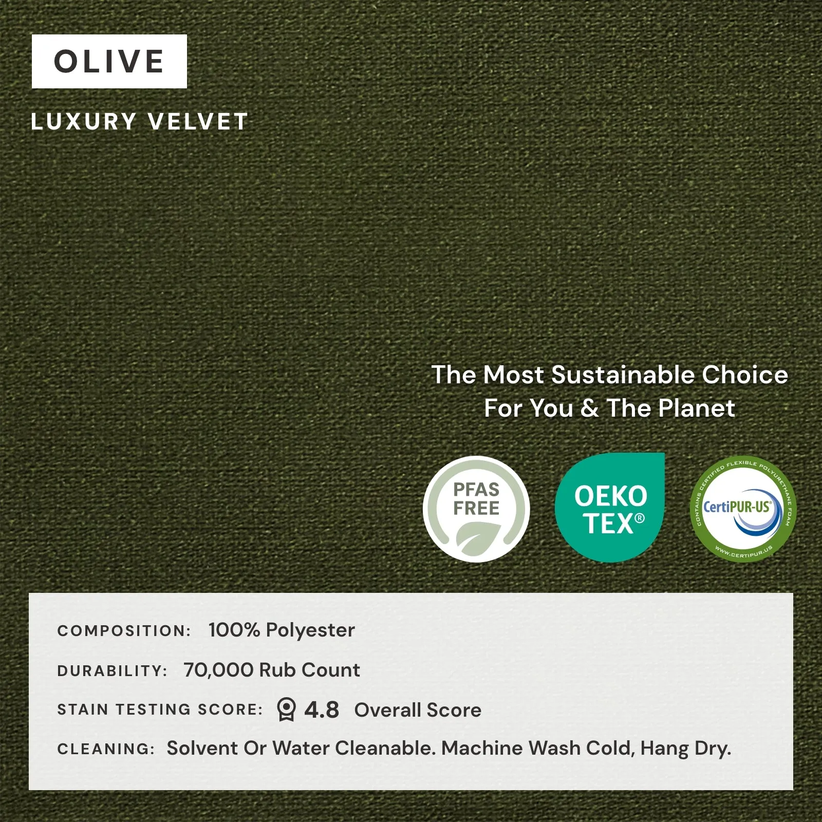 Elevate Comfort Layer Set for End Chair | Luxury Velvet in Olive