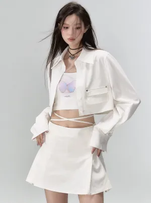 Fashionable Skirt Two-piece Jacket Coat   Short