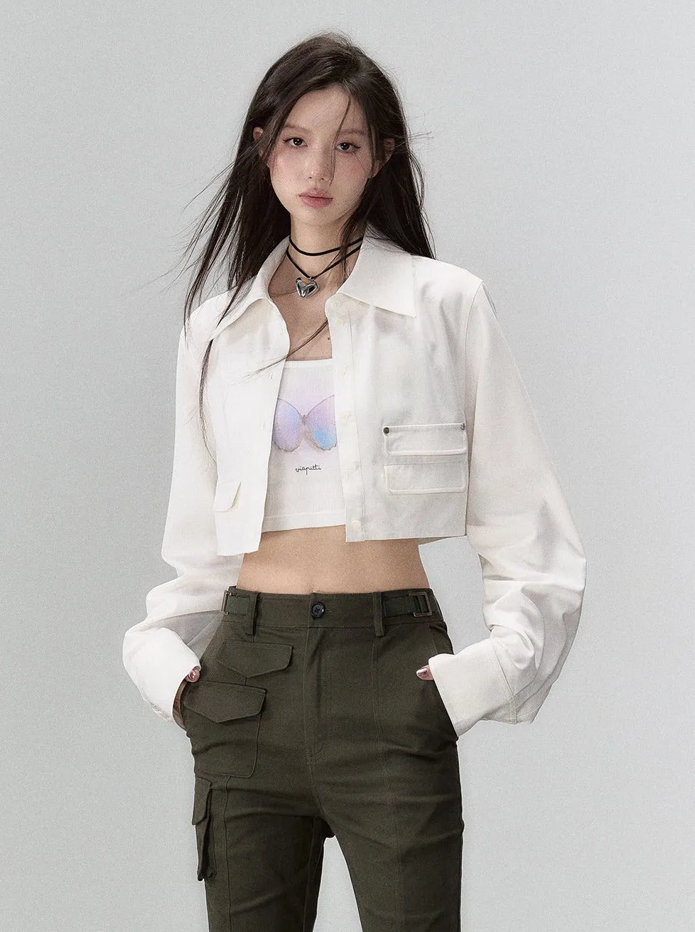 Fashionable Skirt Two-piece Jacket Coat   Short