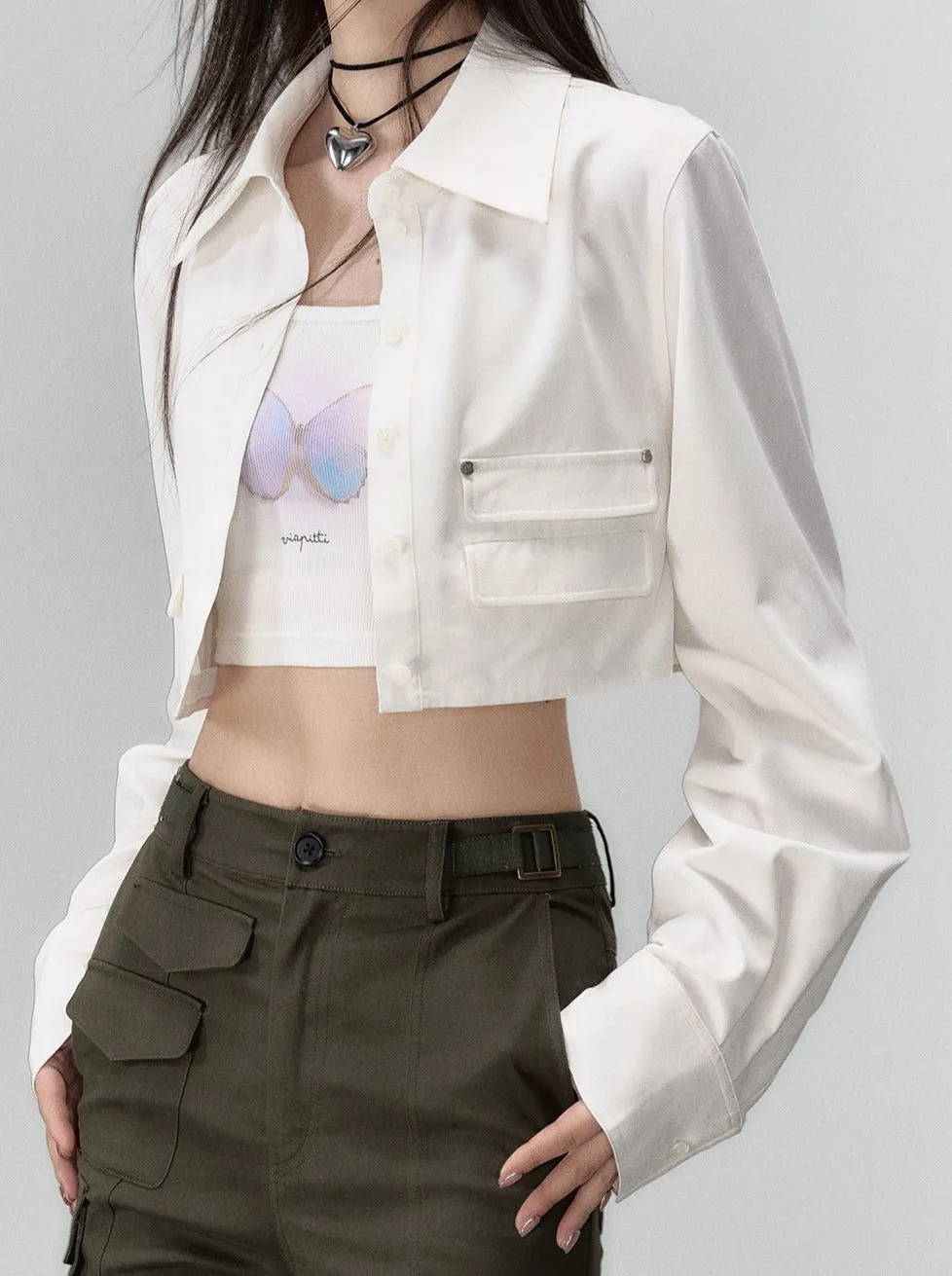 Fashionable Skirt Two-piece Jacket Coat   Short