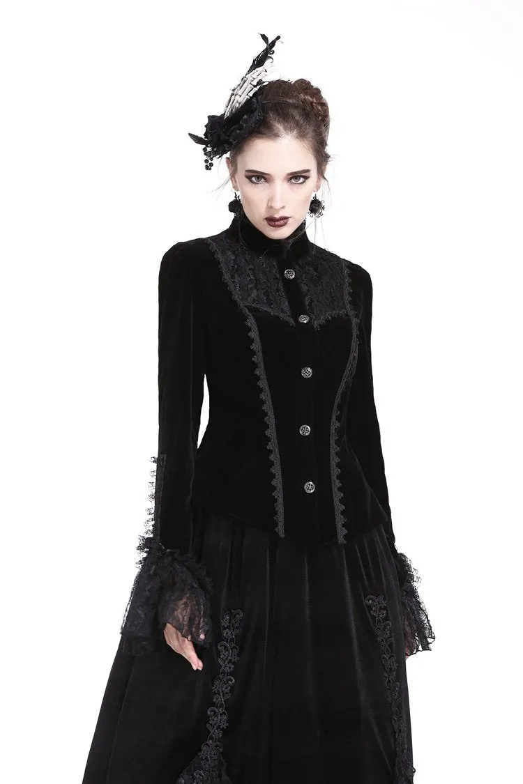 Gothic elegant lacey velvet blouse-shape jacket JW173