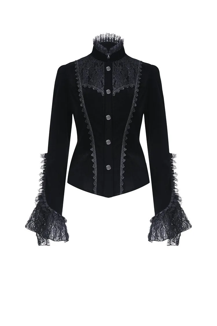 Gothic elegant lacey velvet blouse-shape jacket JW173