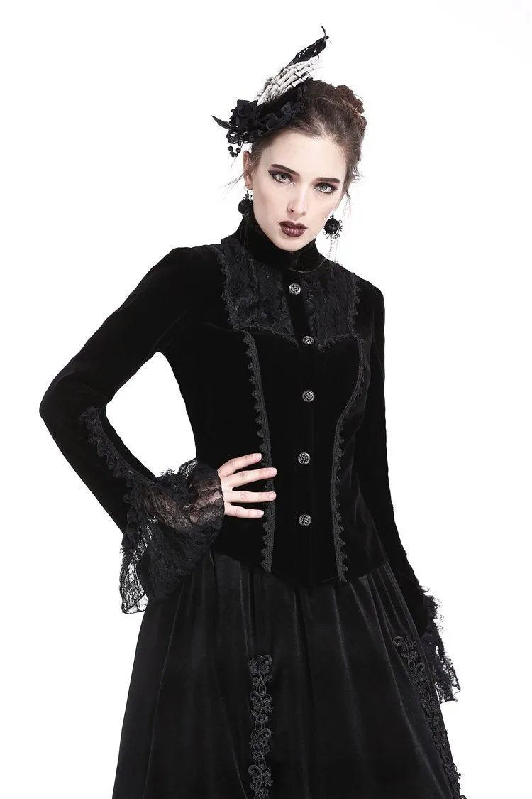 Gothic elegant lacey velvet blouse-shape jacket JW173