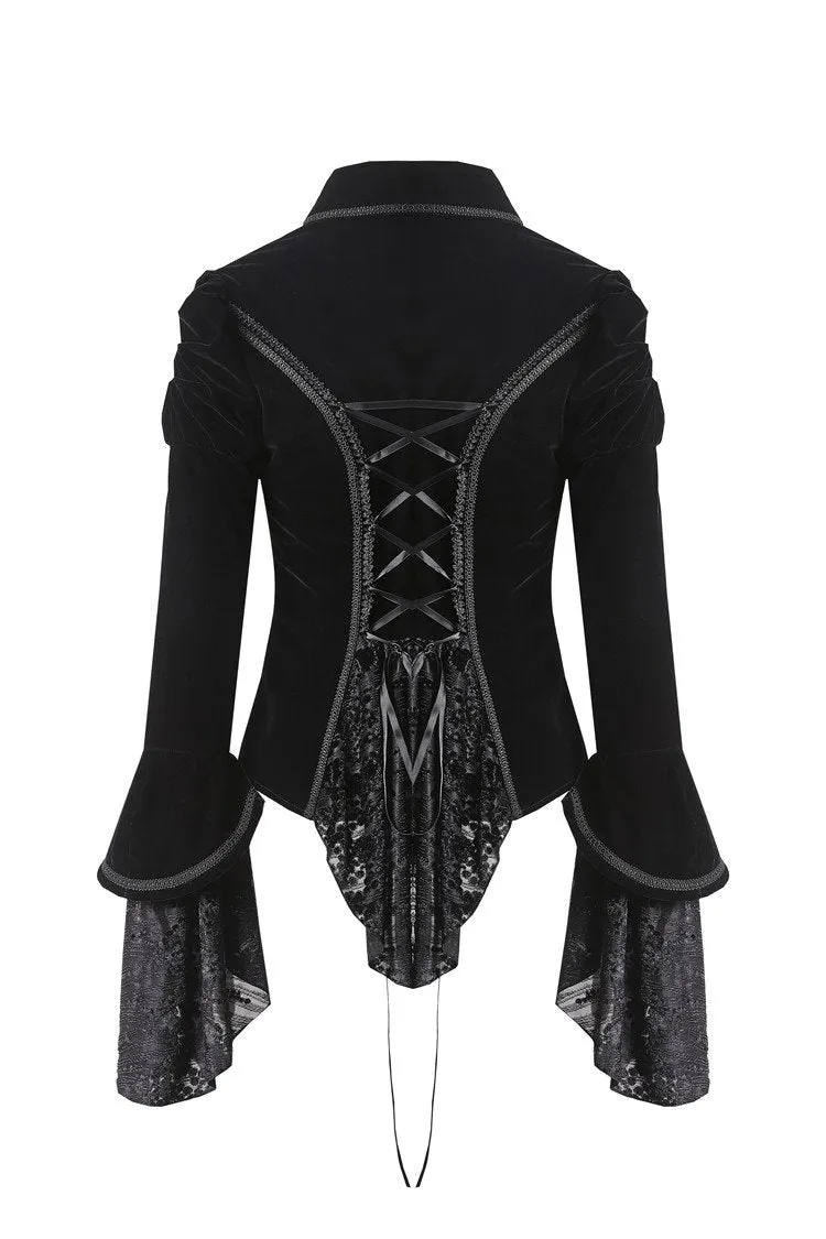 Gothic gorgeous bishop sleeves buttoned velvet jacket JW172