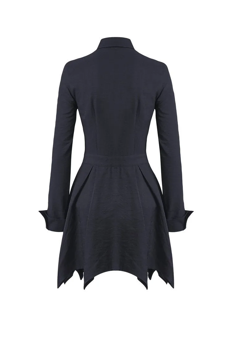 Gothic sexy mesh heart pleated collar bow dress DW205