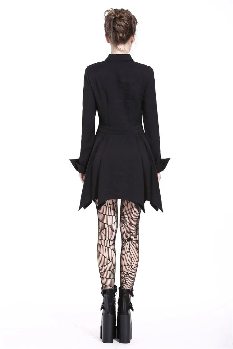 Gothic sexy mesh heart pleated collar bow dress DW205