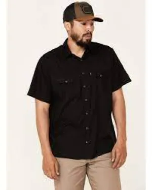 HOOEY MEN'S SOLID HABITAT SOL SHORT SLEEVE SNAP WESTERN SHIRT
