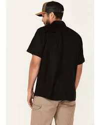 HOOEY MEN'S SOLID HABITAT SOL SHORT SLEEVE SNAP WESTERN SHIRT