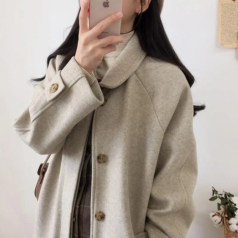 Japanese Mid-length Black Temperament Coat