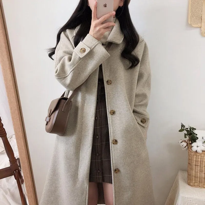 Japanese Mid-length Black Temperament Coat