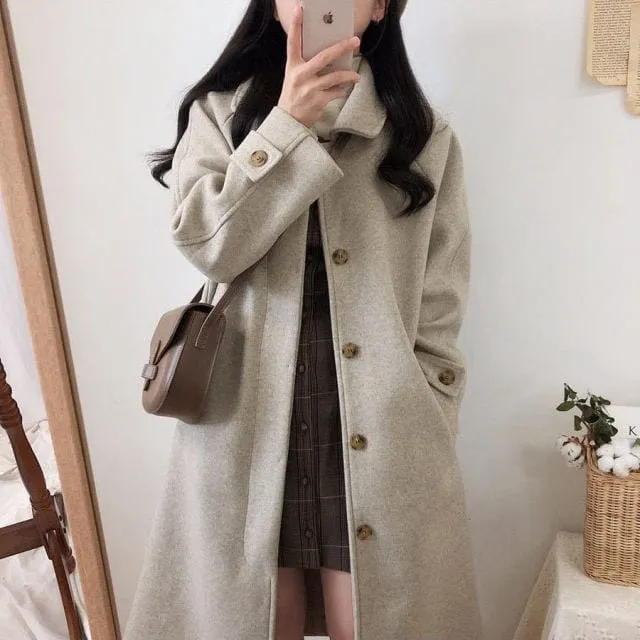 Japanese Mid-length Black Temperament Coat