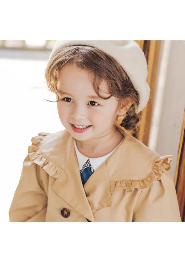 Khaki Loose Mid-Length Trench Coat
