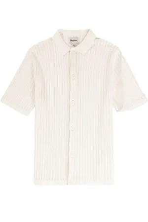 KNITTED BUTTON DOWN POLO Natural
