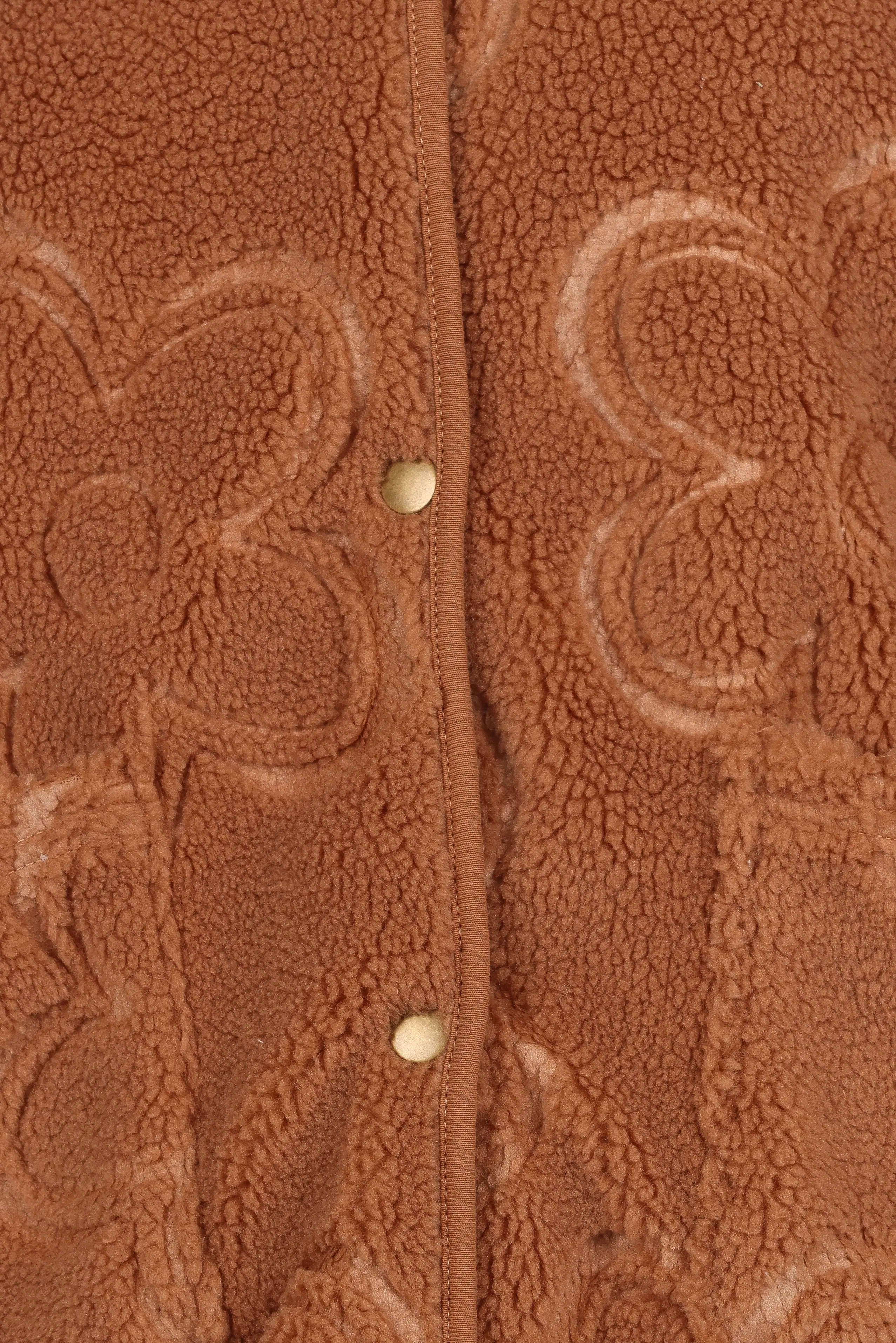 Lasky Flower Pattern Button Down Jacket - Camel