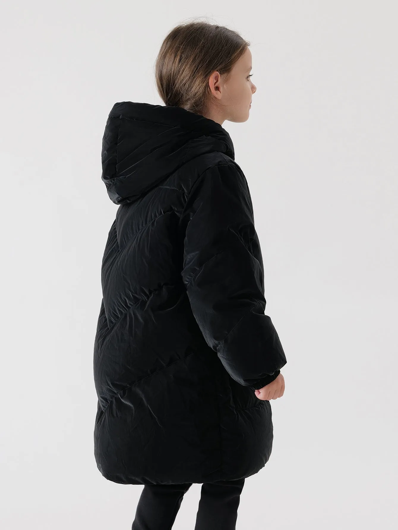MARC & JANIE Girls Ultralight Hooded Down Mid-Length Coat 221259