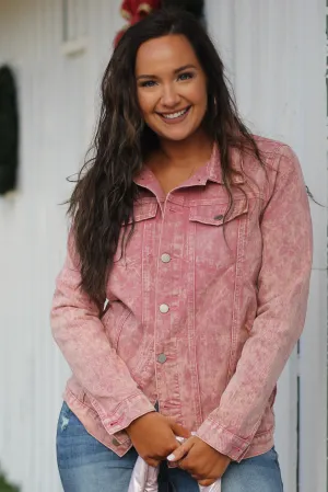 Mauve Vintage Washed Denim Jacket
