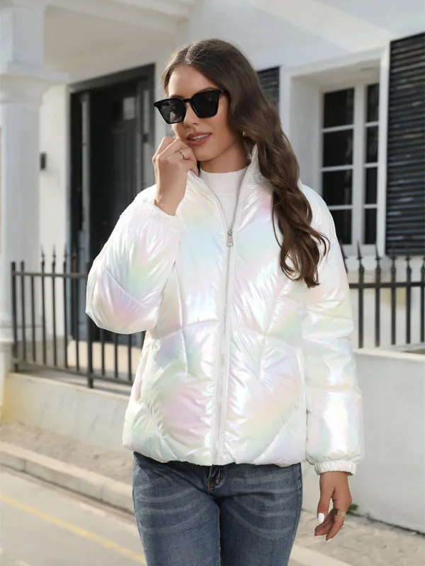 New Fashionable Shiny Cotton Hooded Bread Jacket Warm Cotton Jacket