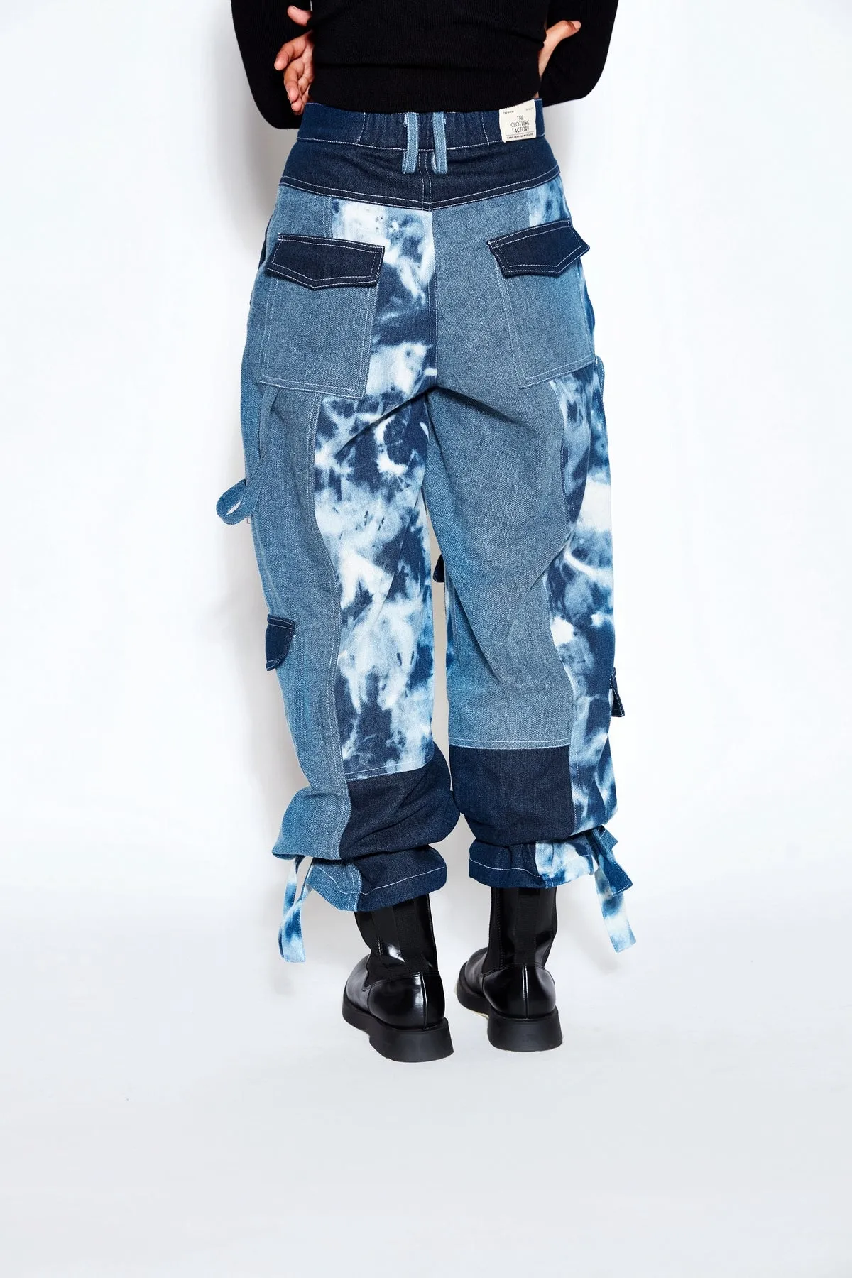 Patchwork Denim Bomber Jacket and Pant Set