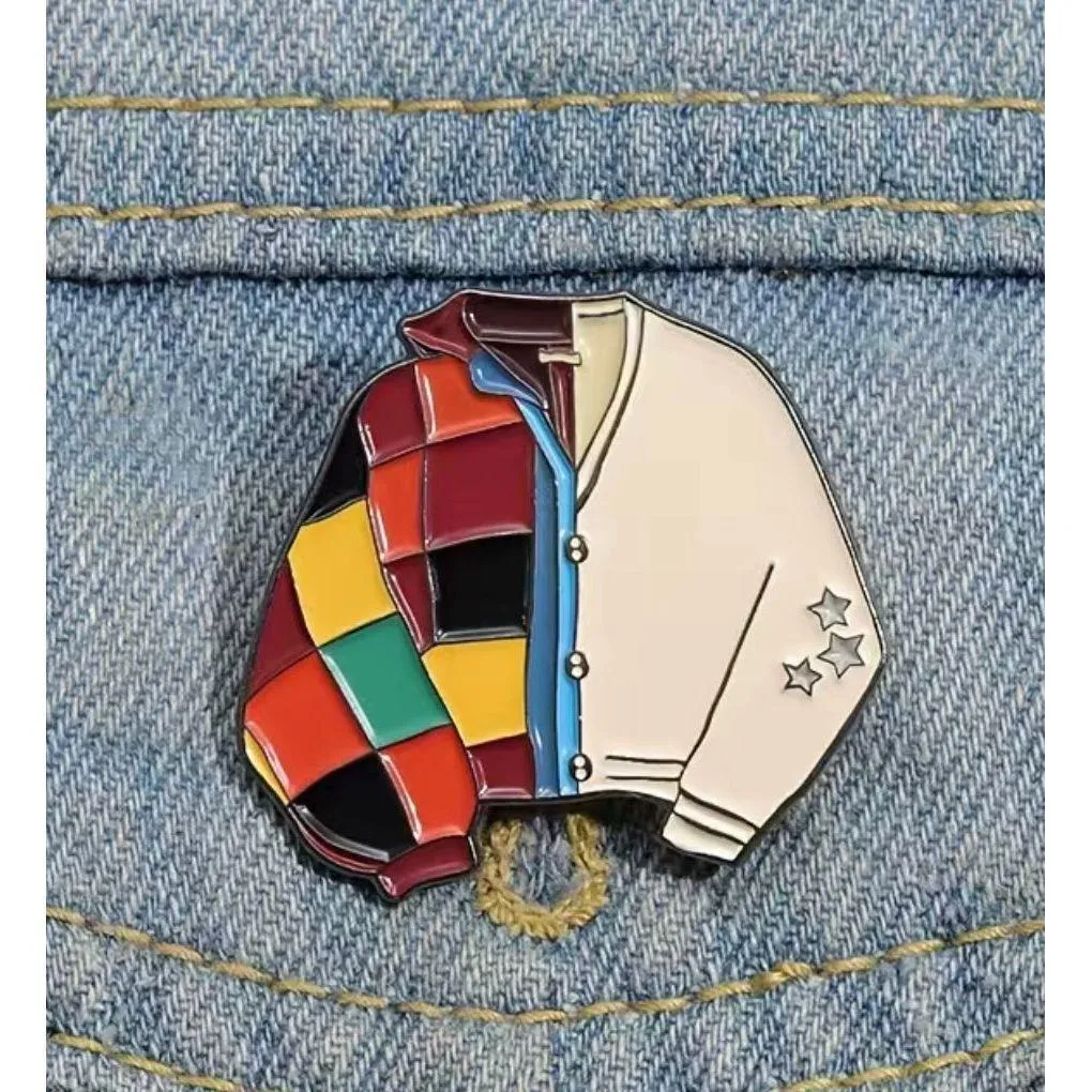 Patchwork/College Jacket- Enamel Pin