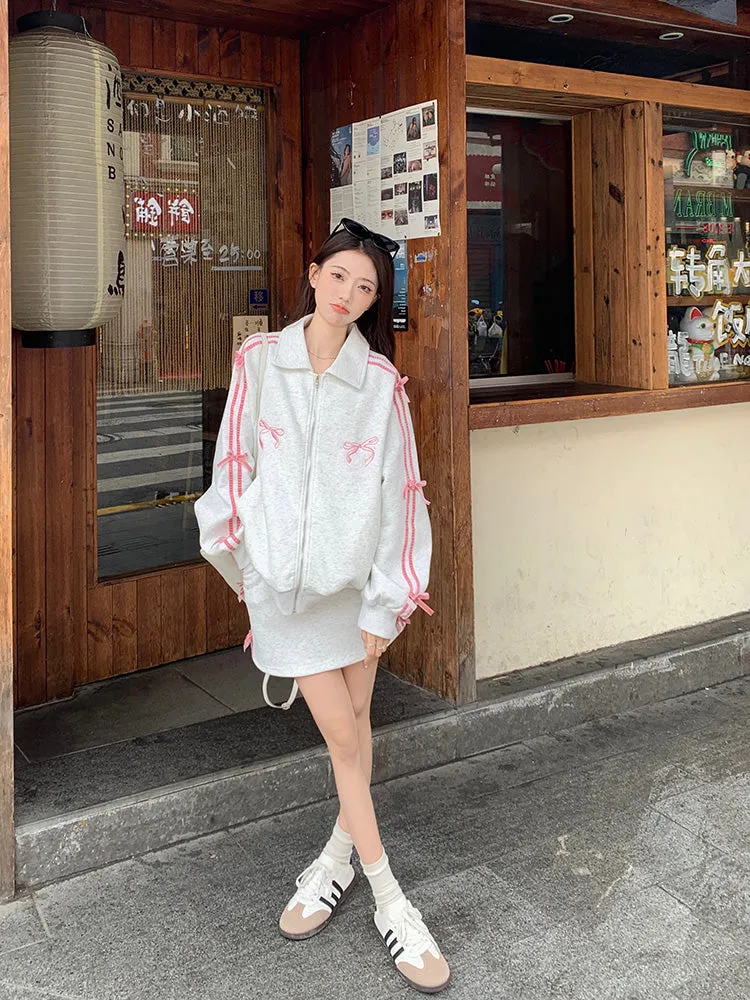 Ribbon Arm Skirt Casual   Jacket Tight