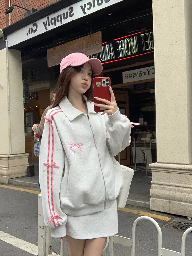 Ribbon Arm Skirt Casual   Jacket Tight