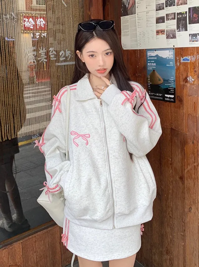 Ribbon Arm Skirt Casual   Jacket Tight