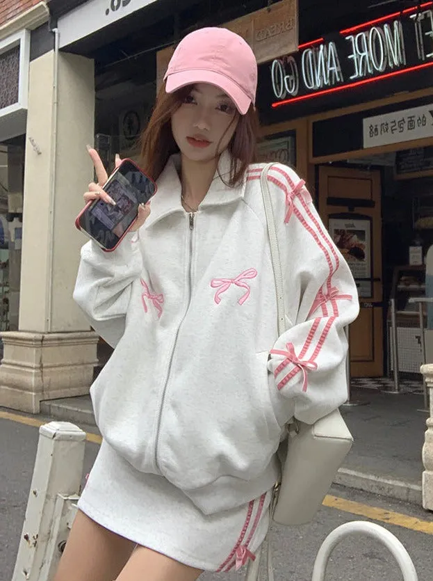 Ribbon Arm Skirt Casual   Jacket Tight