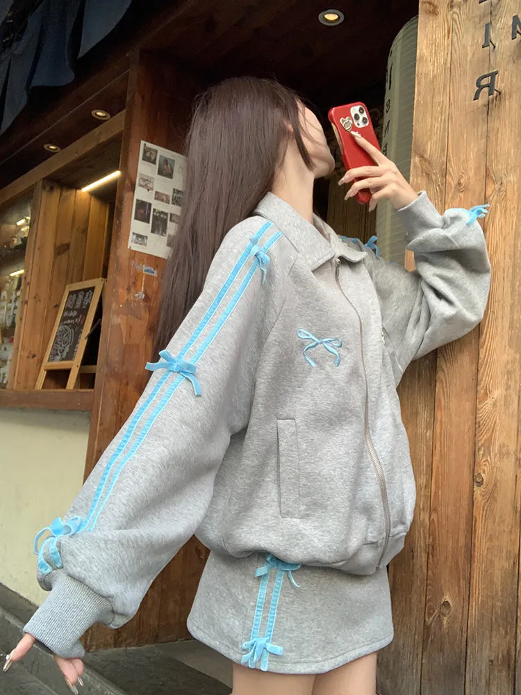 Ribbon Arm Skirt Casual   Jacket Tight