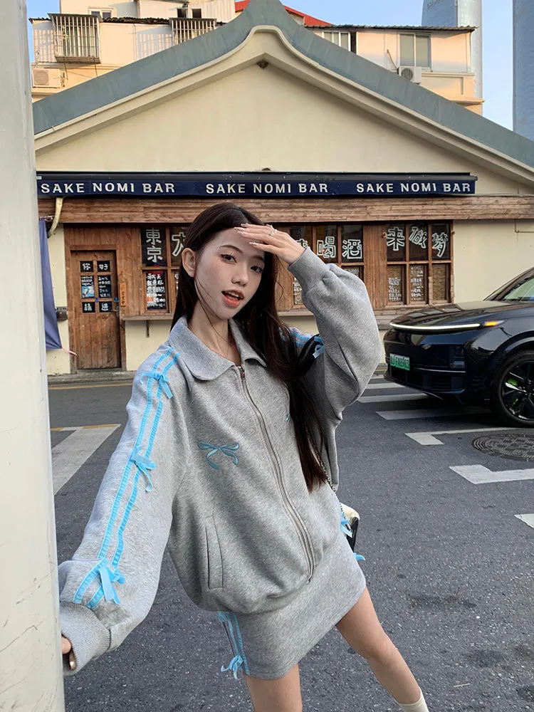 Ribbon Arm Skirt Casual   Jacket Tight
