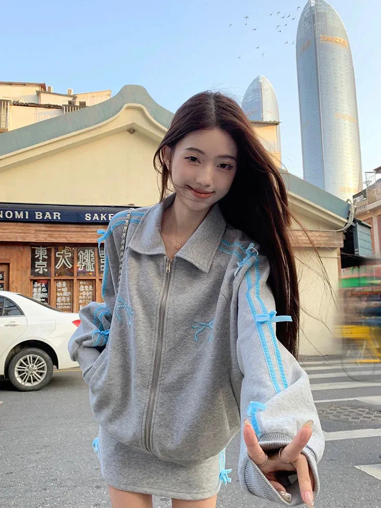 Ribbon Arm Skirt Casual   Jacket Tight
