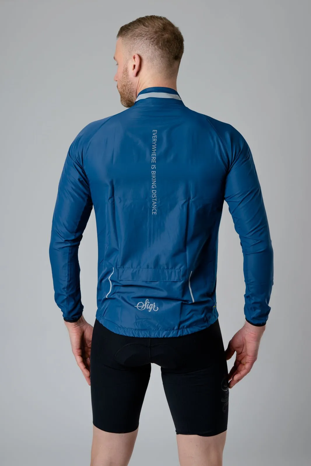 Treriksröset Blue Men's Cycling Wind/Pack Jacket