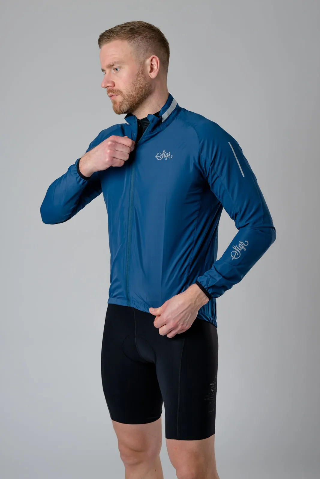 Treriksröset Blue Men's Cycling Wind/Pack Jacket