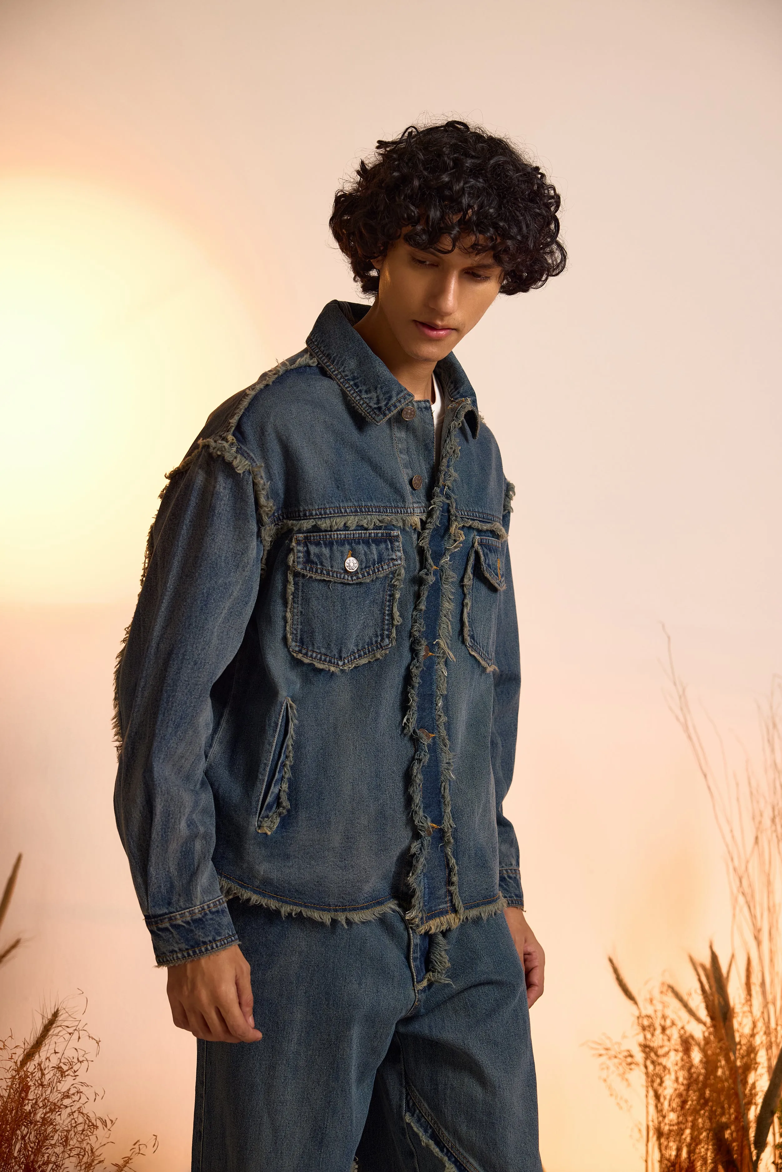 Vintage Wash Distressed Jacket-Men
