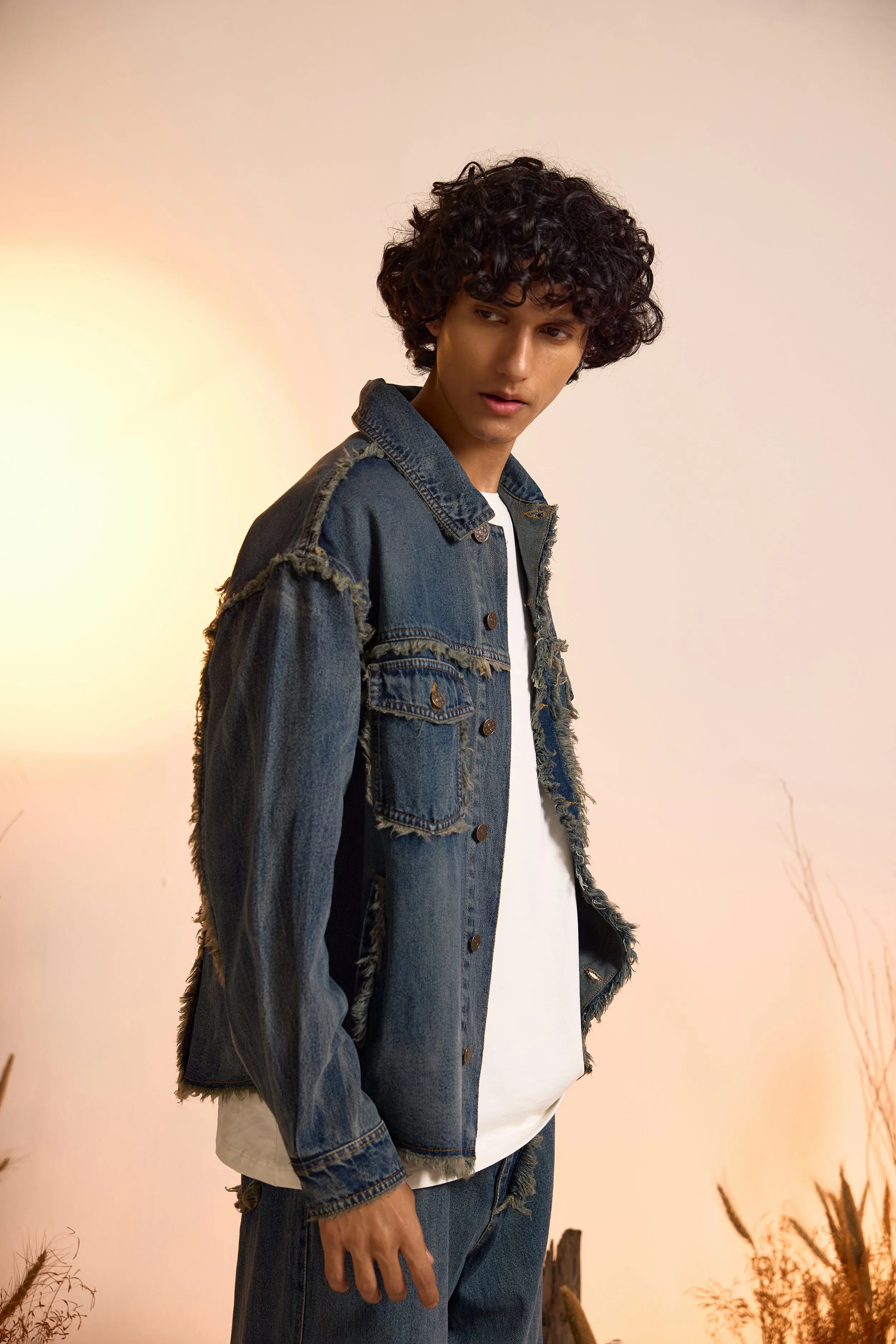 Vintage Wash Distressed Jacket-Men