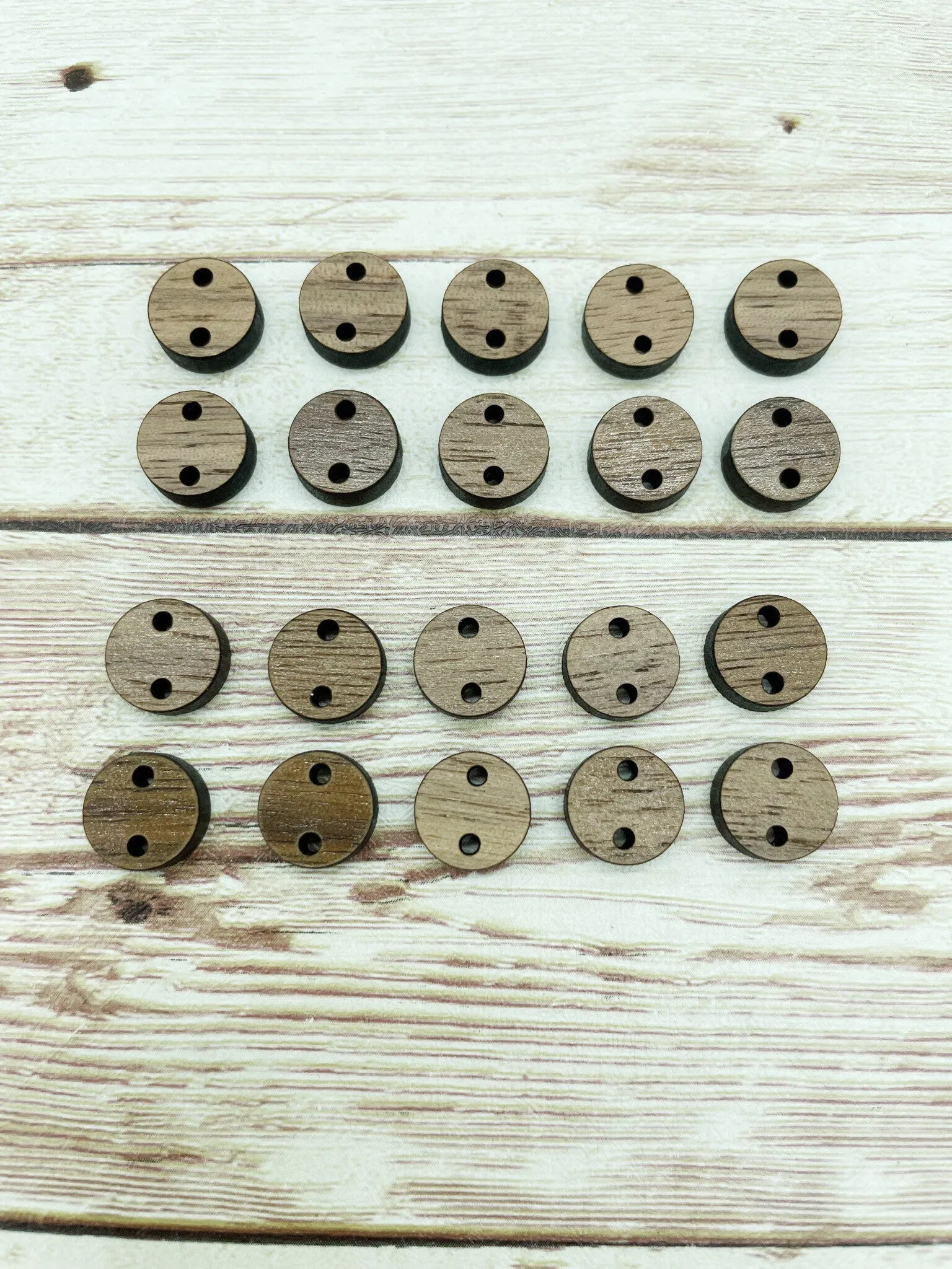 Wood Circle Earring Connectors Set of 10 Pair, Finished Walnut Blank, DIY Jewelry Making