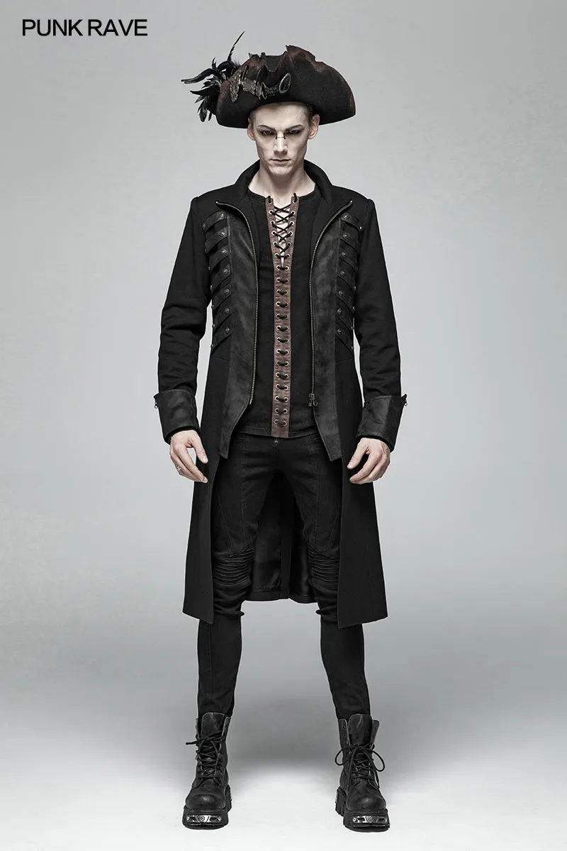 WY-1000 Steampunk Stand-up Collar Mid-length Coat